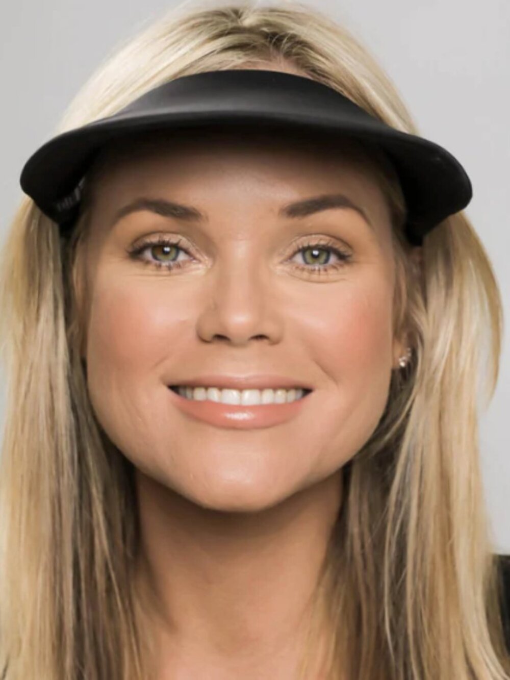 Sun Visors: No Headache Original Round Brim Black & Turquoise Blue - UPF 50 - Picture 2 of 12